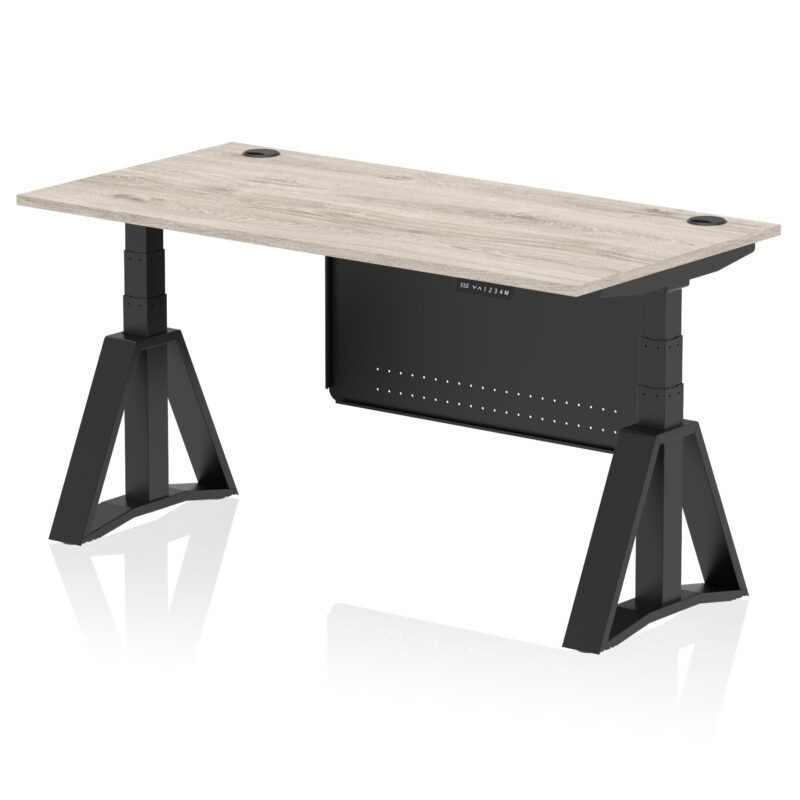 Brisk Height Adjustable Desk With Cable Ports With Steel Modesty Panel With Piste Foot - Image 71