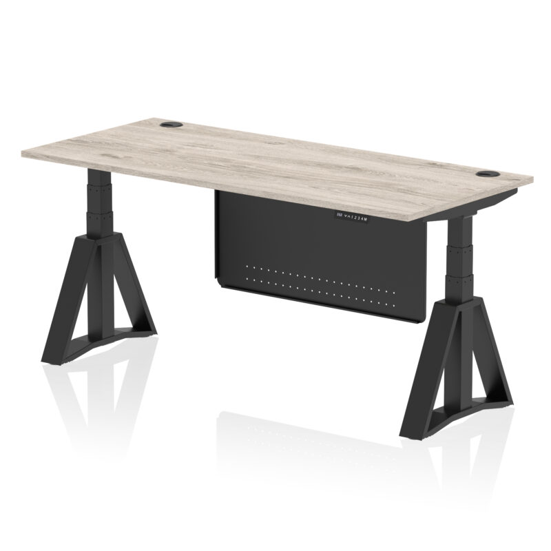 Brisk Height Adjustable Desk With Cable Ports With Steel Modesty Panel With Piste Foot - Image 72