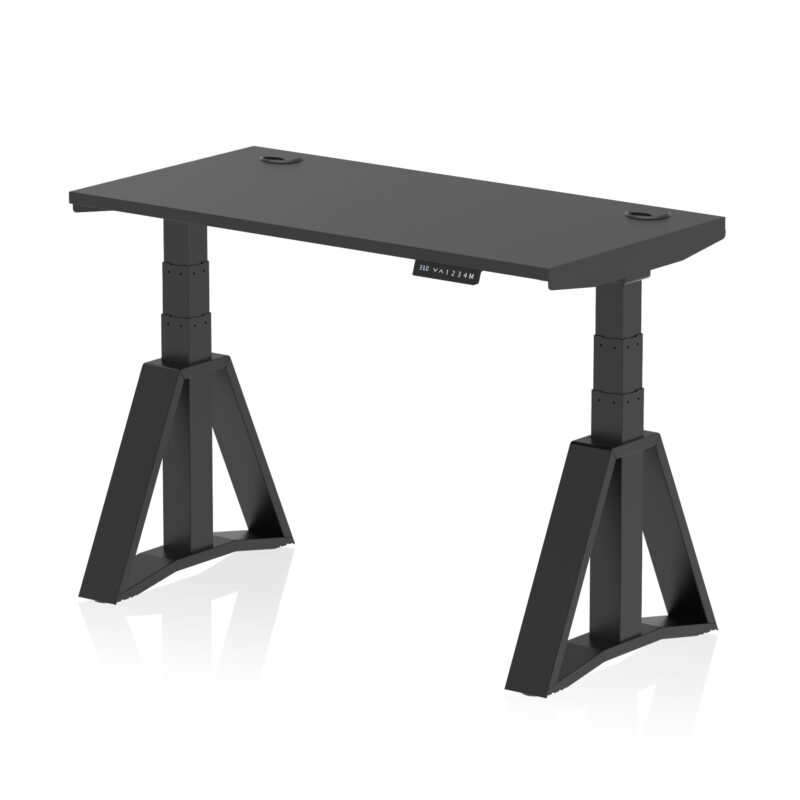 Brisk Height Adjustable Slimline Desk With Cable Ports With Piste Foot - Image 73