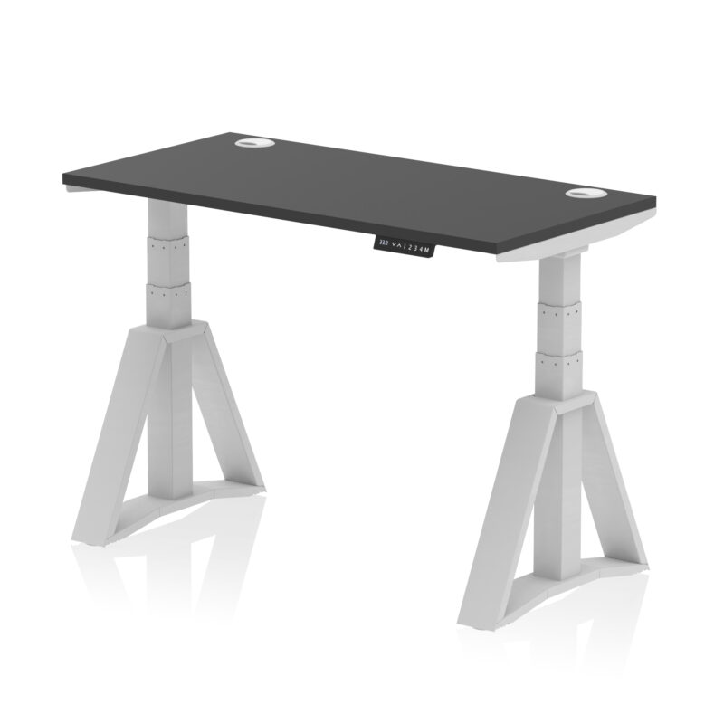 Brisk Height Adjustable Slimline Desk With Cable Ports With Piste Foot - Image 74