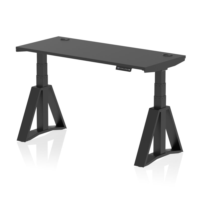 Brisk Height Adjustable Slimline Desk With Cable Ports With Piste Foot - Image 76