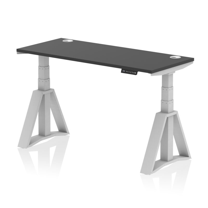 Brisk Height Adjustable Slimline Desk With Cable Ports With Piste Foot - Image 77
