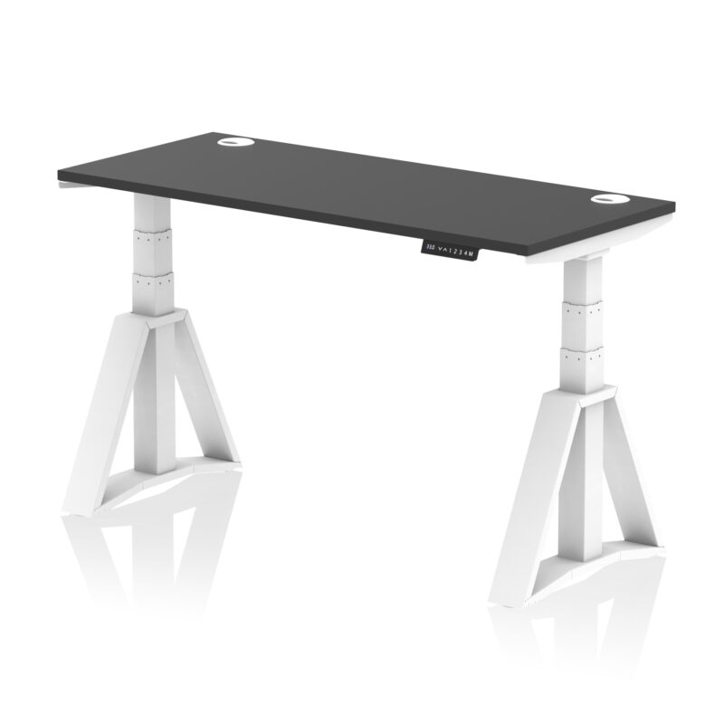 Brisk Height Adjustable Slimline Desk With Cable Ports With Piste Foot - Image 78