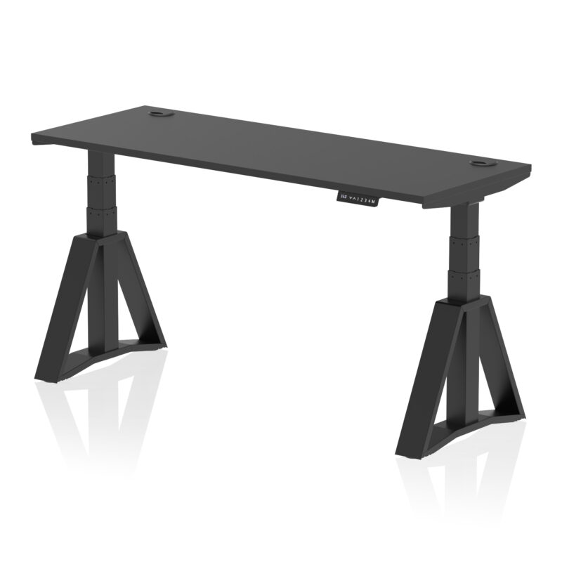 Brisk Height Adjustable Slimline Desk With Cable Ports With Piste Foot - Image 79