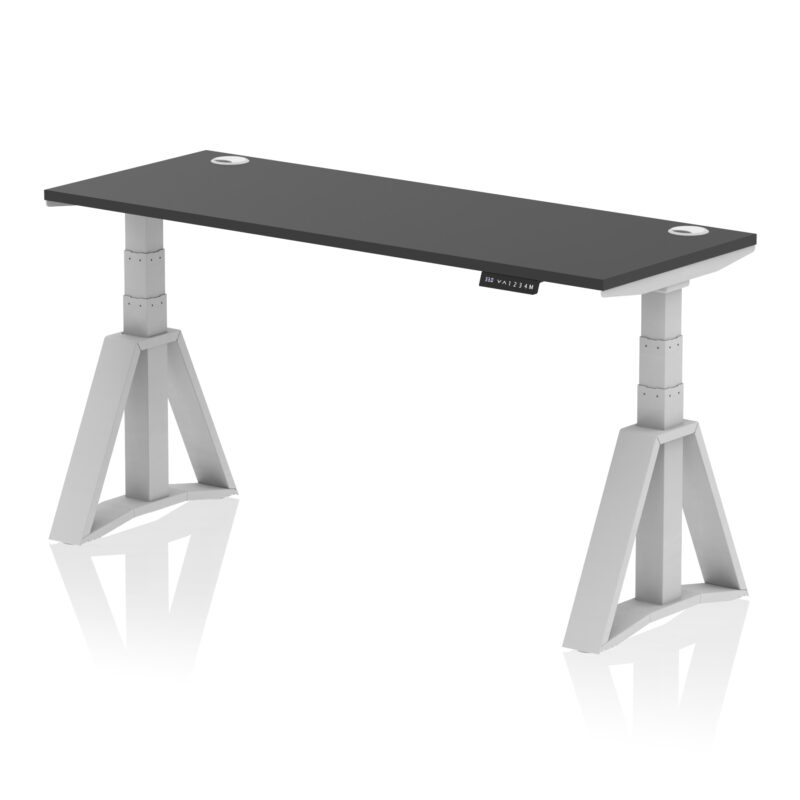 Brisk Height Adjustable Slimline Desk With Cable Ports With Piste Foot - Image 80