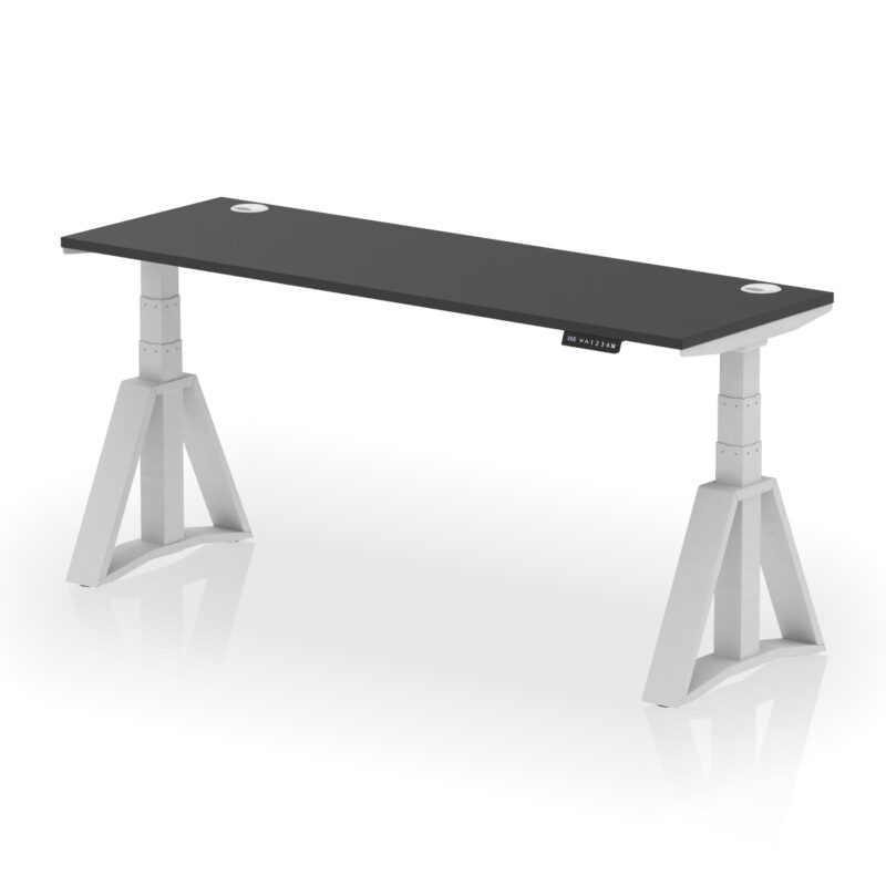Brisk Height Adjustable Slimline Desk With Cable Ports With Piste Foot - Image 83