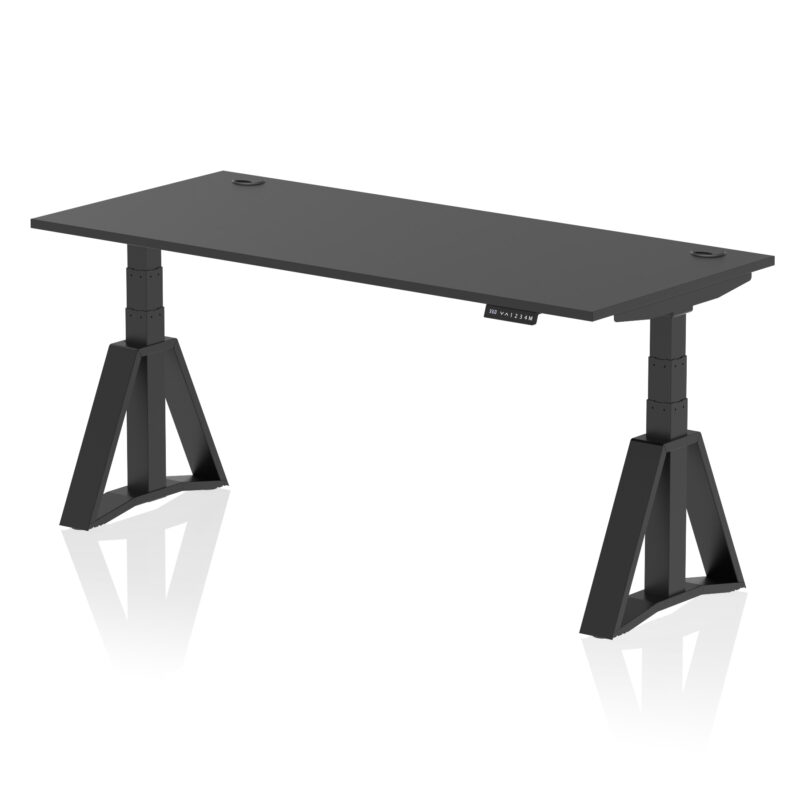 Brisk Height Adjustable Desk With Cable Ports With Piste Foot - Image 82