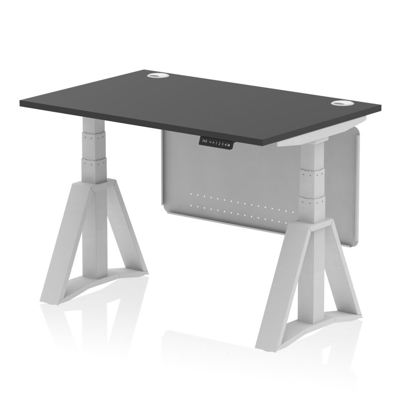 Brisk Height Adjustable Desk With Cable Ports With Steel Modesty Panel With Piste Foot - Image 74