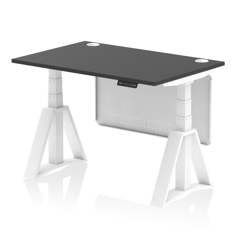Brisk Height Adjustable Desk With Cable Ports With Steel Modesty Panel With Piste Foot - Image 75