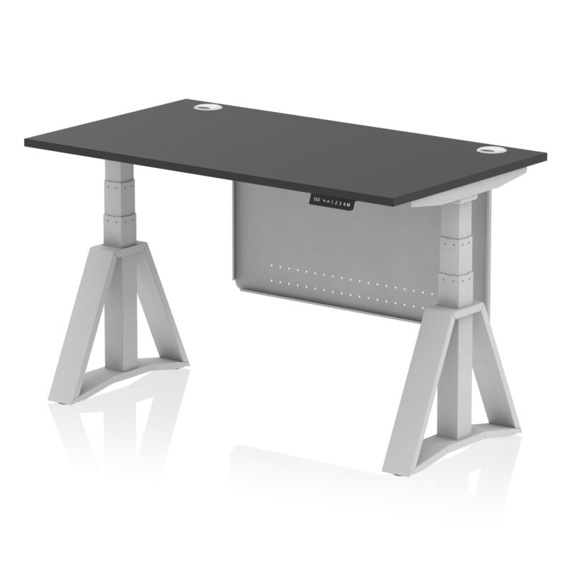 Brisk Height Adjustable Desk With Cable Ports With Steel Modesty Panel With Piste Foot - Image 77