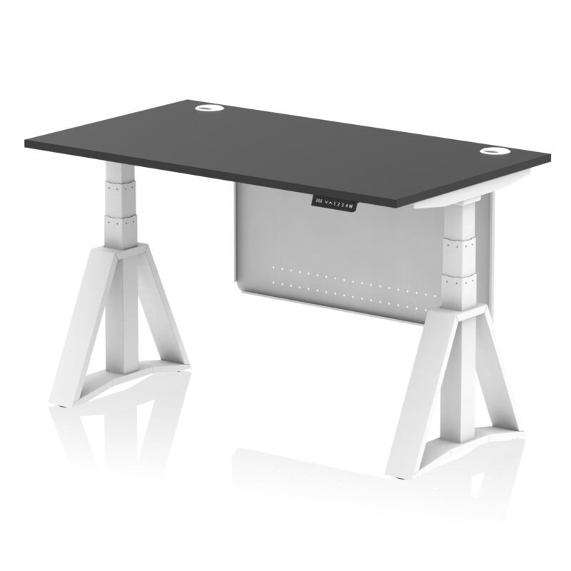 Brisk Height Adjustable Desk With Cable Ports With Steel Modesty Panel With Piste Foot - Image 78