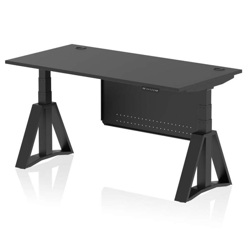 Brisk Height Adjustable Desk With Cable Ports With Steel Modesty Panel With Piste Foot - Image 79