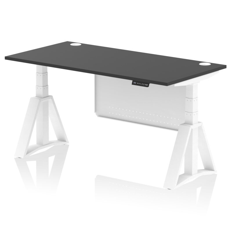 Brisk Height Adjustable Desk With Cable Ports With Steel Modesty Panel With Piste Foot - Image 81