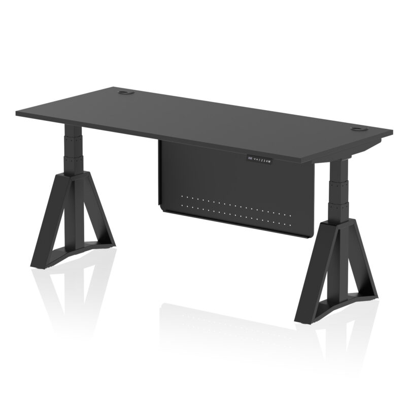 Brisk Height Adjustable Desk With Cable Ports With Steel Modesty Panel With Piste Foot - Image 82
