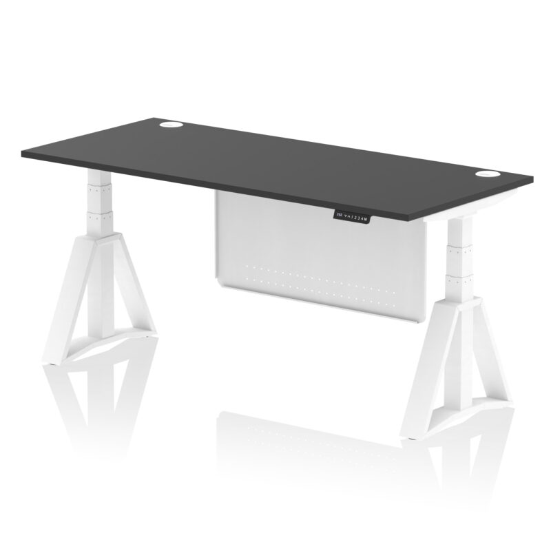Brisk Height Adjustable Desk With Cable Ports With Steel Modesty Panel With Piste Foot - Image 84