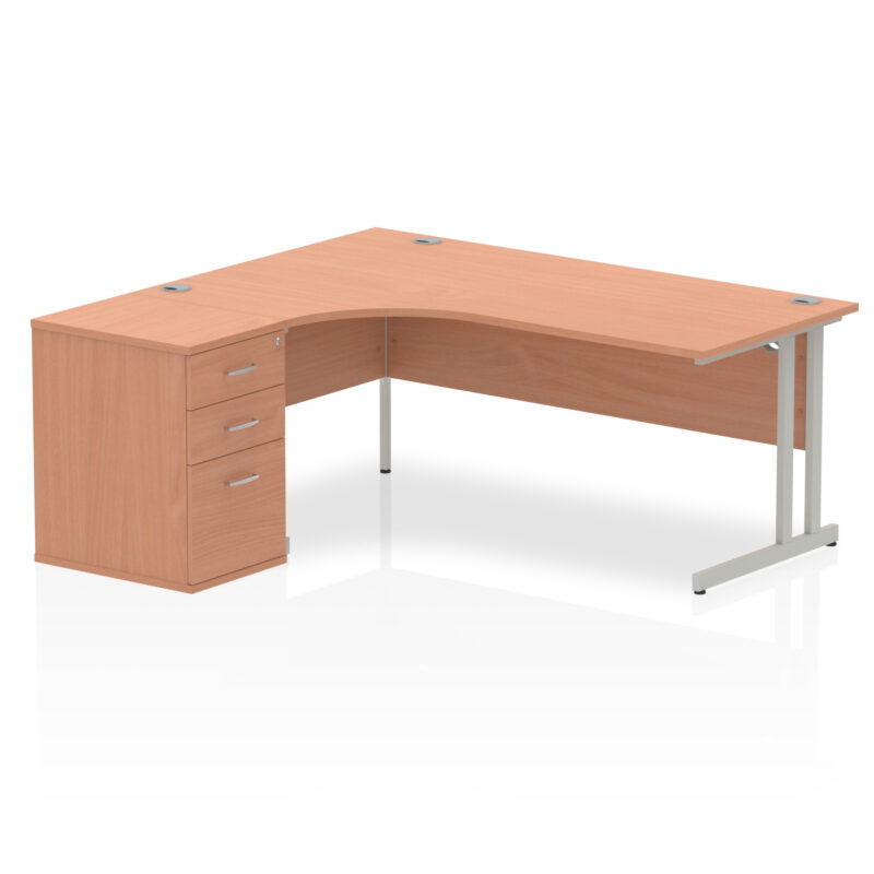 Pace 1800mm Cantilever Left Crescent Desk Workstation - Image 2