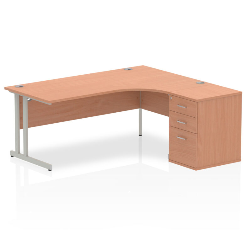 Pace 1800mm Cantilever Right Crescent Desk Workstation - Image 2