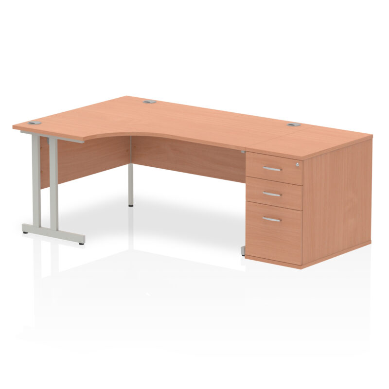 Pace 1600mm Cantilever Left Crescent Desk Workstation - Image 5