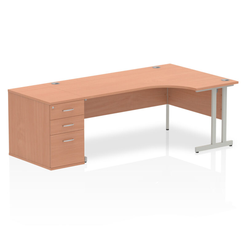 Pace 1800mm Cantilever Right Crescent Desk Workstation - Image 5