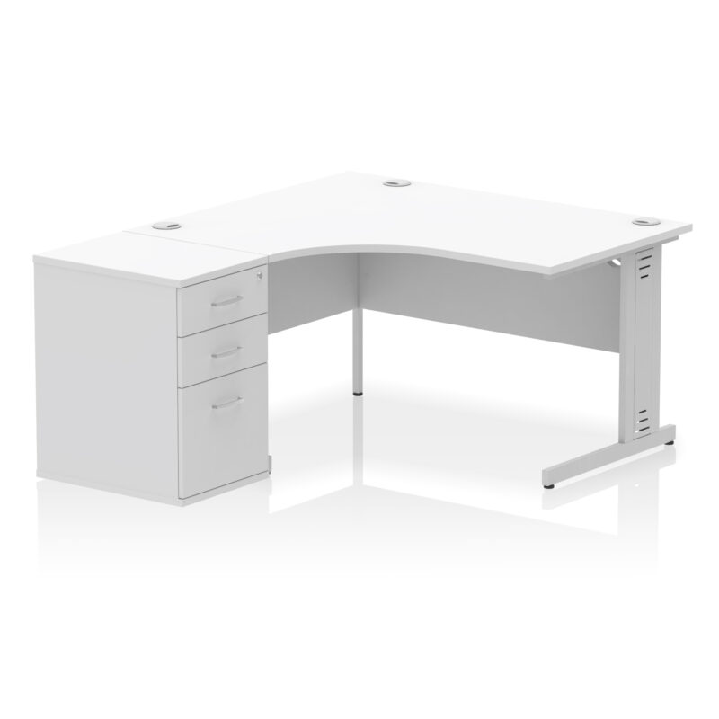 Pace 1400mm Cable Managed Left Crescent Desk Workstation - Image 28