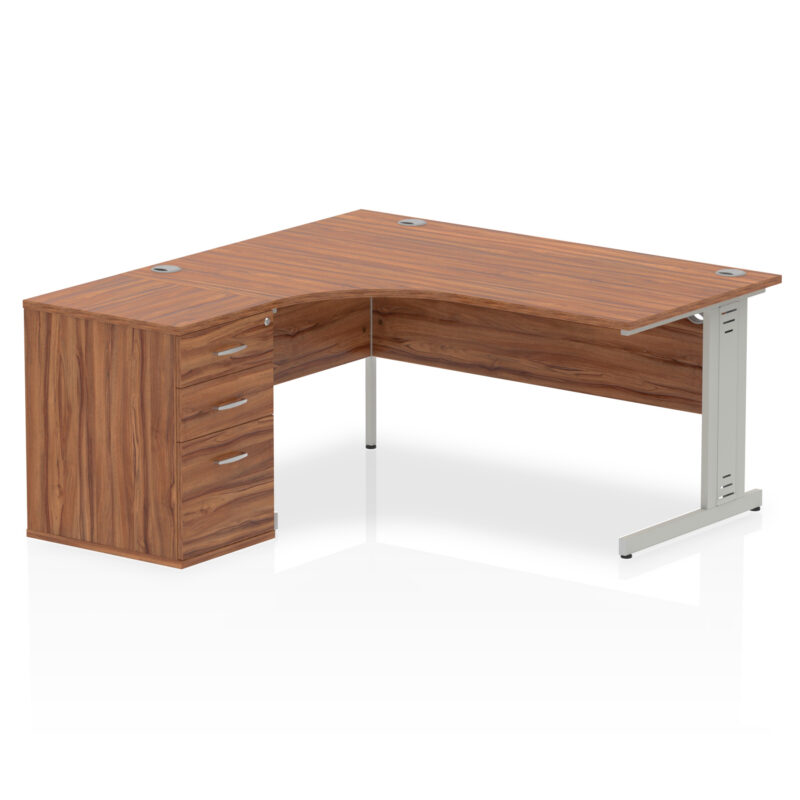 Pace 1600mm Cable Managed Left Crescent Desk Workstation - Image 25