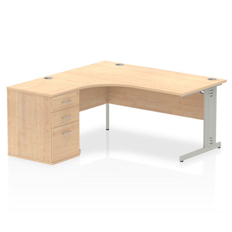 Pace 1600mm Cable Managed Left Crescent Desk Workstation - Image 13