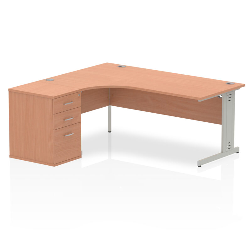 Pace 1800mm Cable Managed Left Crescent Desk Workstation - Image 2