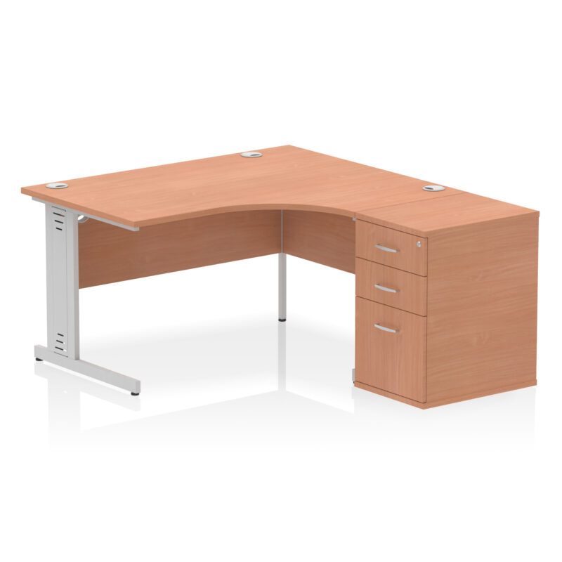 Pace 1400mm Cable Managed Right Crescent Desk Workstation - Image 27