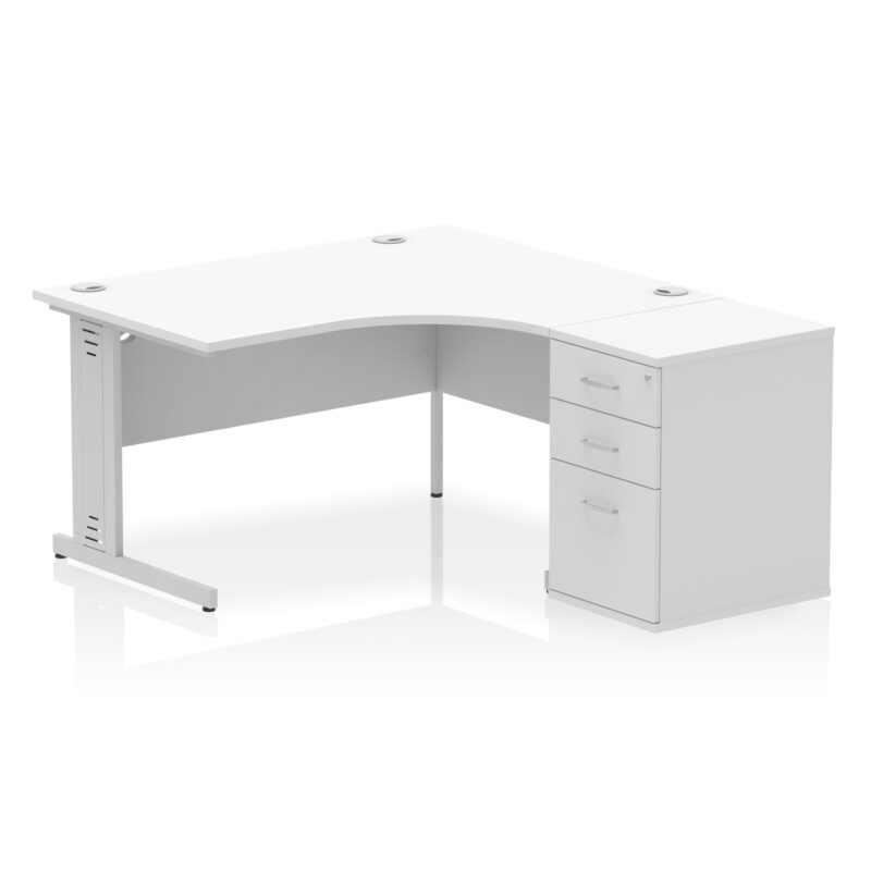 Pace 1400mm Cable Managed Right Crescent Desk Workstation - Image 28
