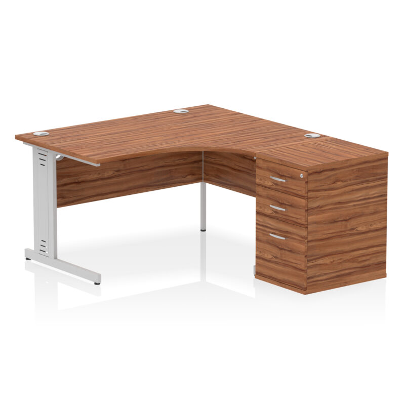 Pace 1400mm Cable Managed Right Crescent Desk Workstation - Image 29