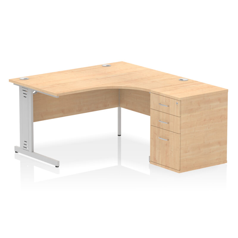 Pace 1400mm Cable Managed Right Crescent Desk Workstation - Image 30
