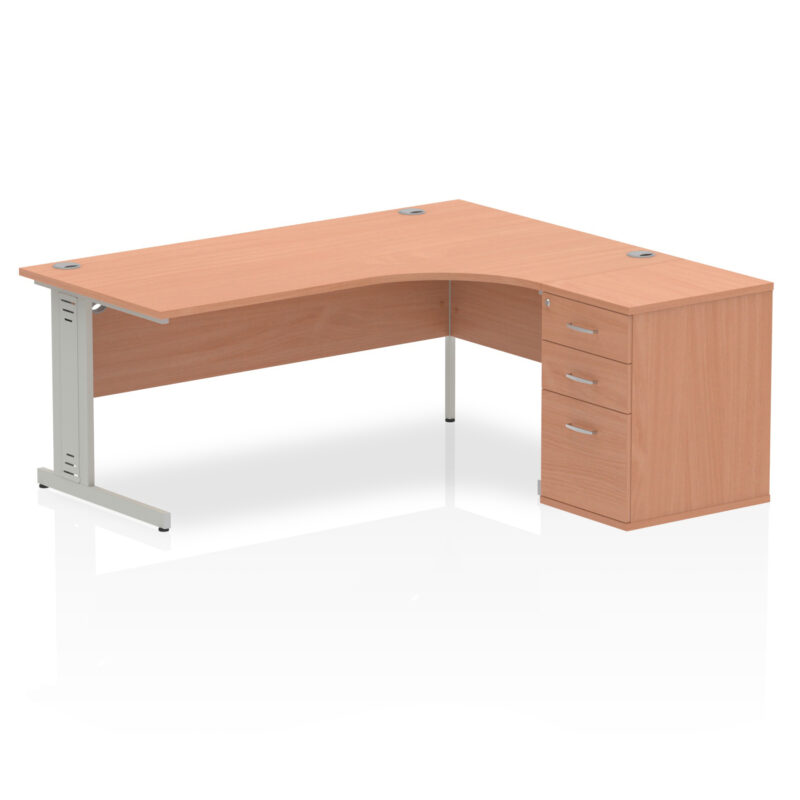 Pace 1800mm Cable Managed Right Crescent Desk Workstation - Image 2