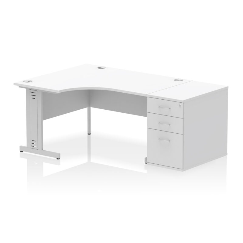 Pace 1400mm Cable Managed Left Crescent Desk Workstation - Image 32
