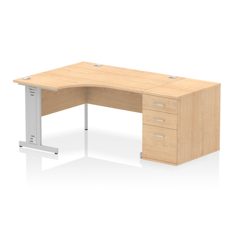 Pace 1400mm Cable Managed Left Crescent Desk Workstation - Image 34