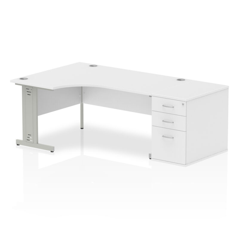 Pace 1600mm Cable Managed Left Crescent Desk Workstation - Image 34