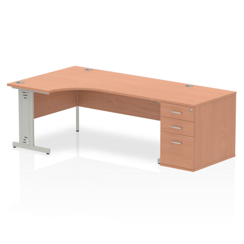 Pace 1800mm Cable Managed Left Crescent Desk Workstation - Image 5