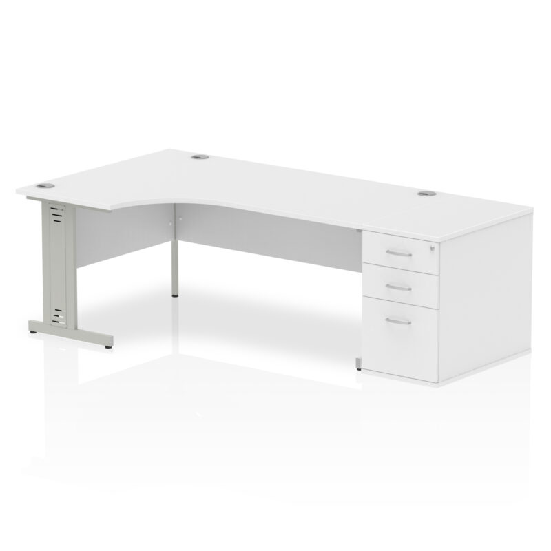 Pace 1800mm Cable Managed Left Crescent Desk Workstation - Image 35