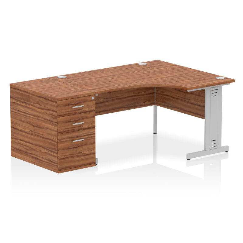 Pace 1400mm Cable Managed Right Crescent Desk Workstation - Image 33