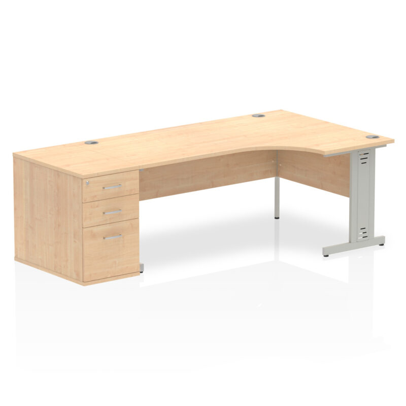 Pace 1800mm Cable Managed Right Crescent Desk Workstation - Image 17