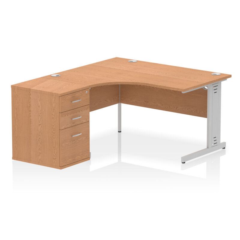 Pace 1400mm Cable Managed Left Crescent Desk Workstation - Image 35