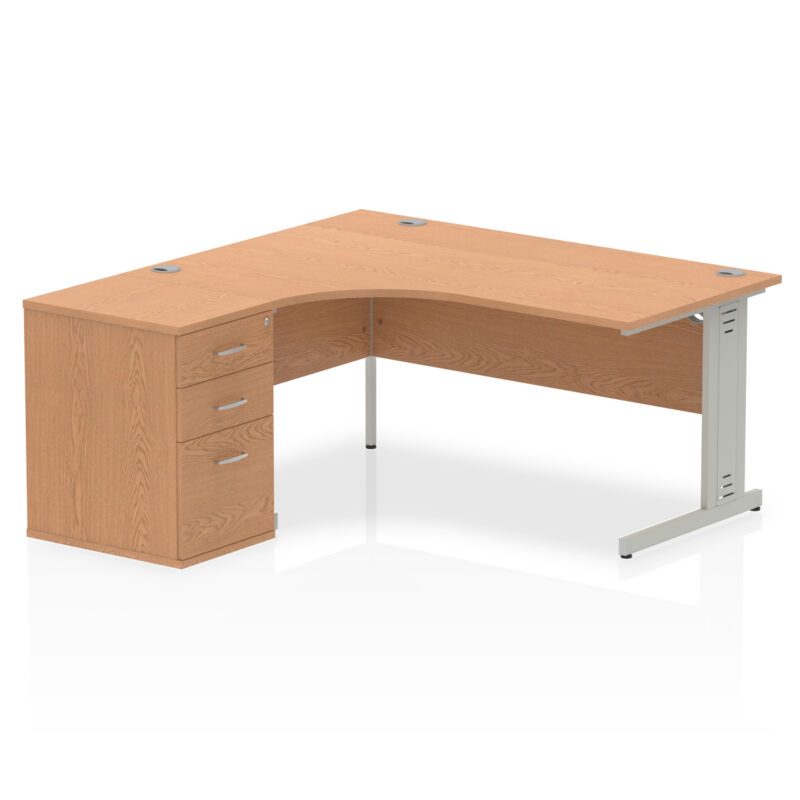 Pace 1600mm Cable Managed Left Crescent Desk Workstation - Image 19
