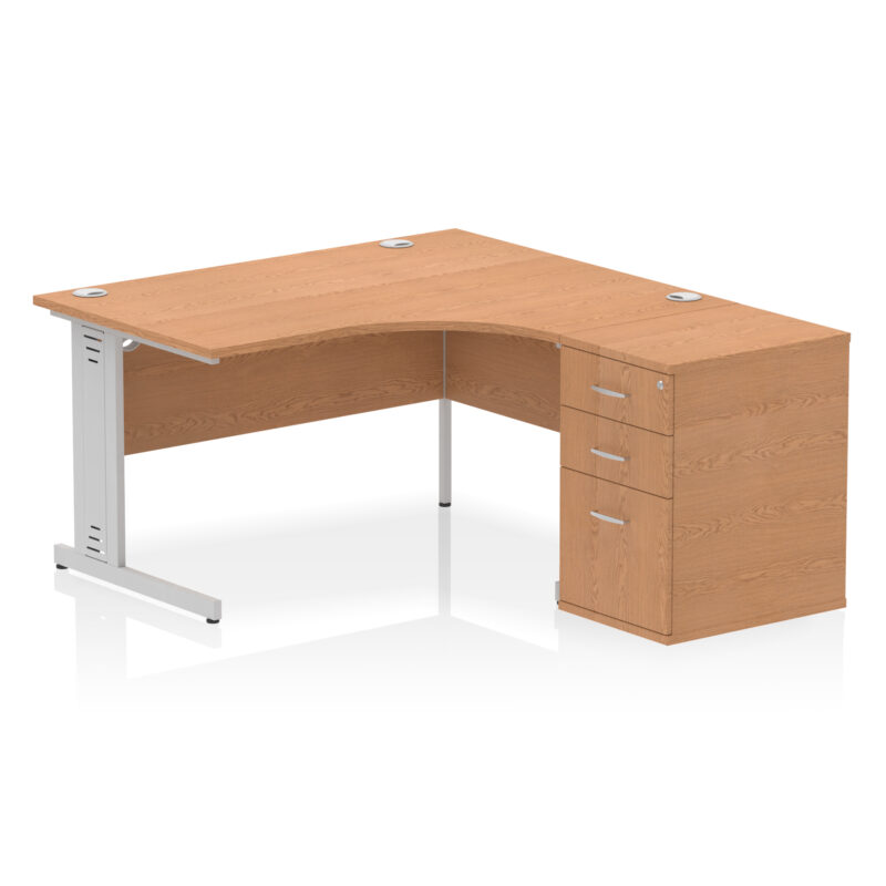 Pace 1400mm Cable Managed Right Crescent Desk Workstation - Image 35