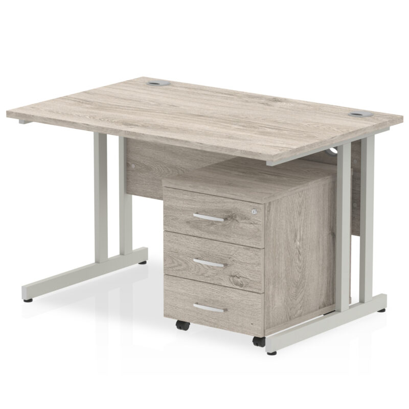Pace 1200mm Cantilever Straight Desk With Mobile Pedestal - Image 6