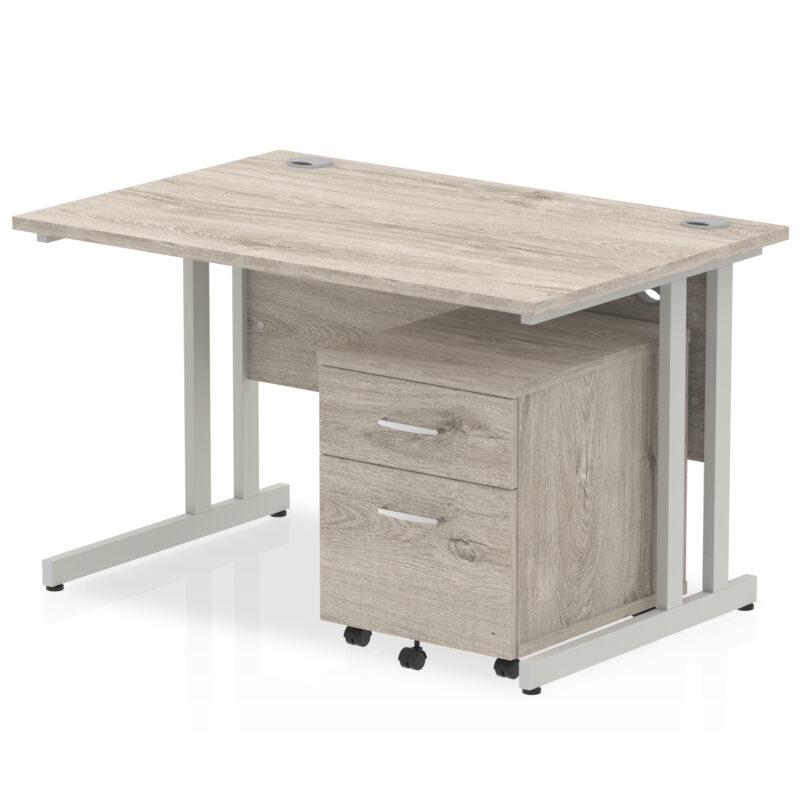 Pace 1200mm Cantilever Straight Desk With Mobile Pedestal - Image 5