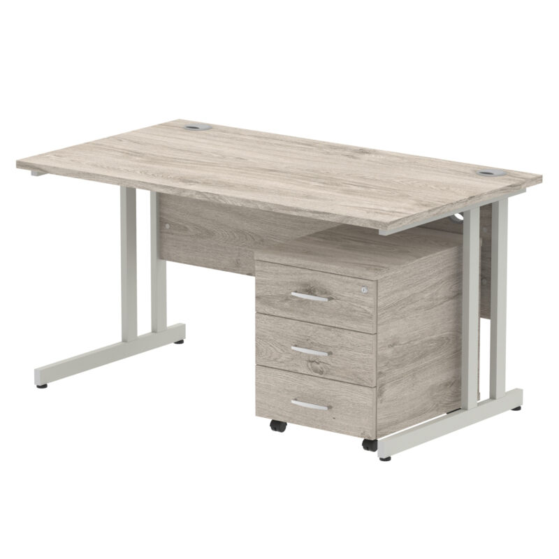 Pace 1400mm Cantilever Straight Desk With Mobile Pedestal - Image 7