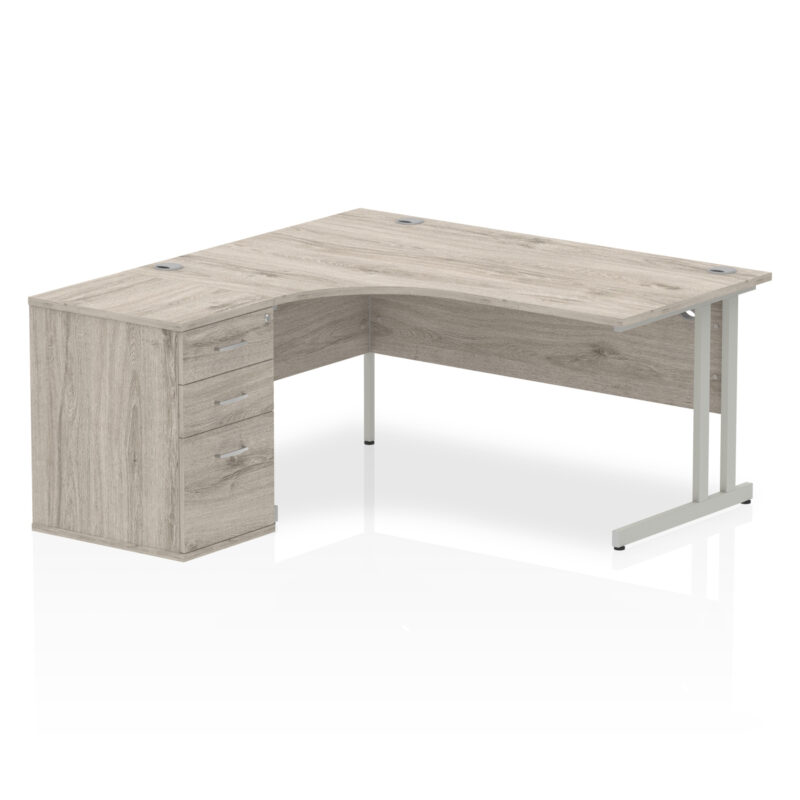 Pace 1600mm Cantilever Left Crescent Desk Workstation - Image 8