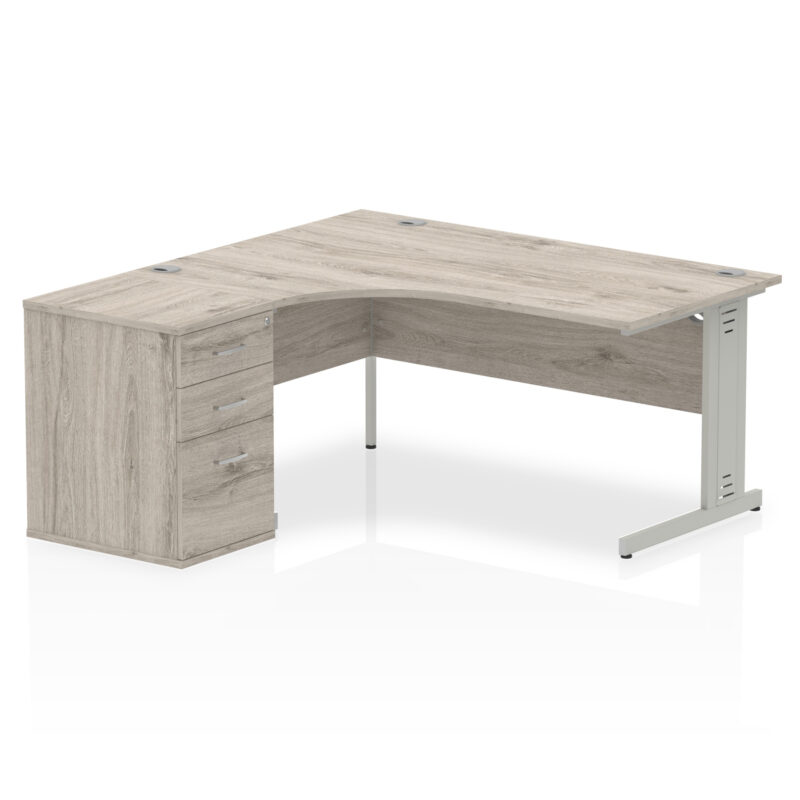Pace 1600mm Cable Managed Left Crescent Desk Workstation - Image 7