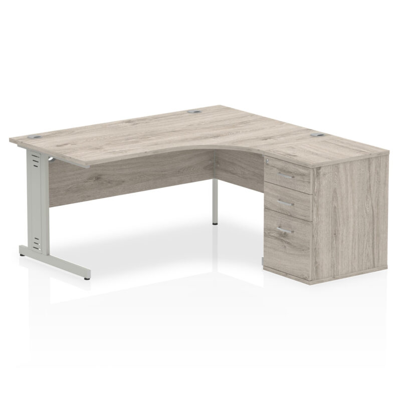 Pace 1600mm Cable Managed Right Crescent Desk Workstation - Image 8