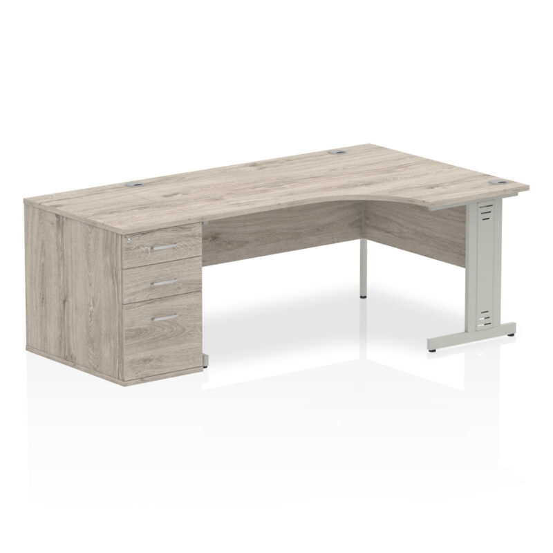 Pace 1600mm Cable Managed Right Crescent Desk Workstation - Image 11