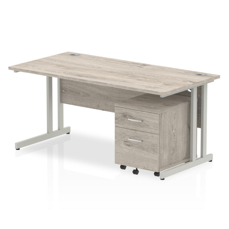 Pace 1600mm Cantilever Straight Desk With Mobile Pedestal - Image 5